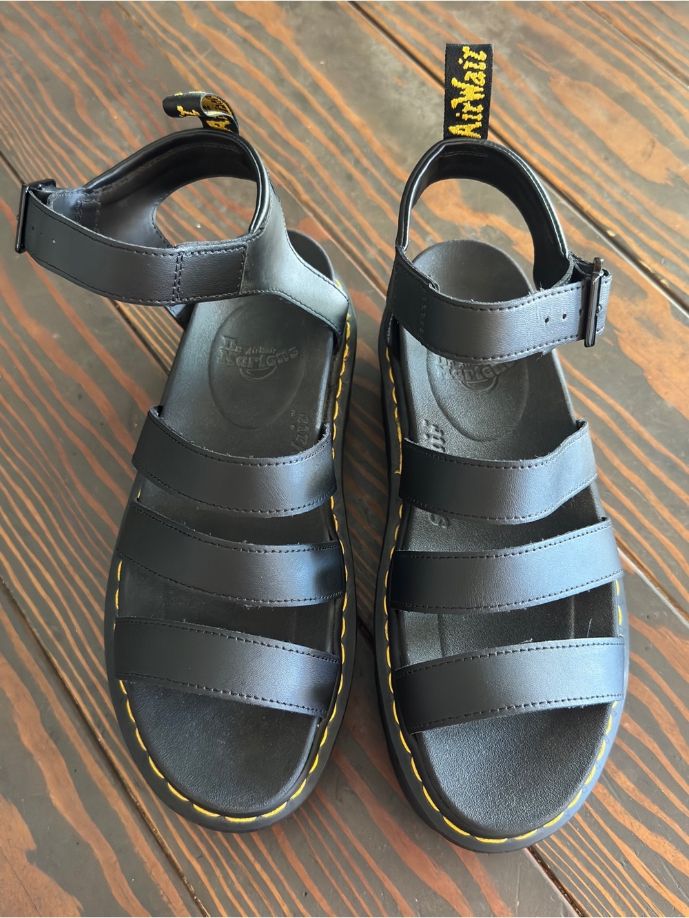 Dr. Martens Blaire Quad Platform Gladiator Sandals Black Leather US 11 - Picture 4 of 7